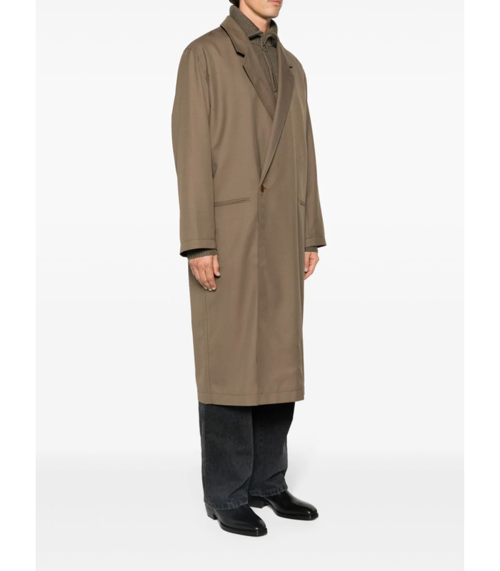 ASYMMETRIC COAT TAUPE MELANGE