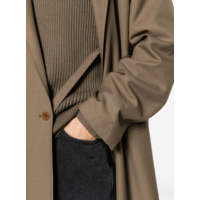 ASYMMETRIC COAT TAUPE MELANGE