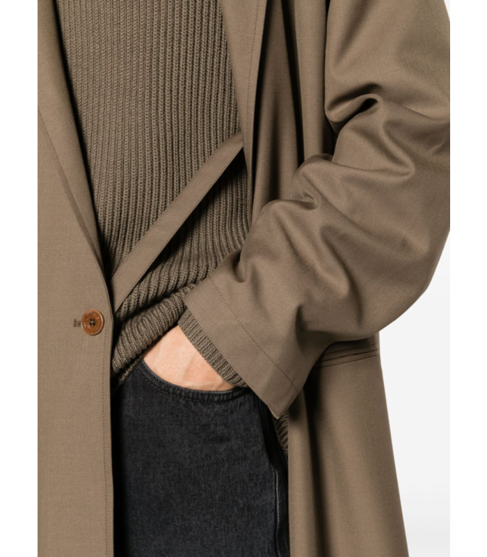 ASYMMETRIC COAT TAUPE MELANGE