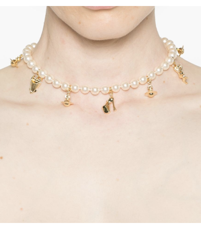 ANGLO PEARL NECKLACE GOLD / CREAMROSE PEARL