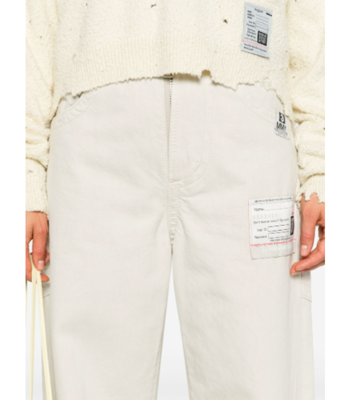 HUGE DETAIL DENIM PANTS WHITE