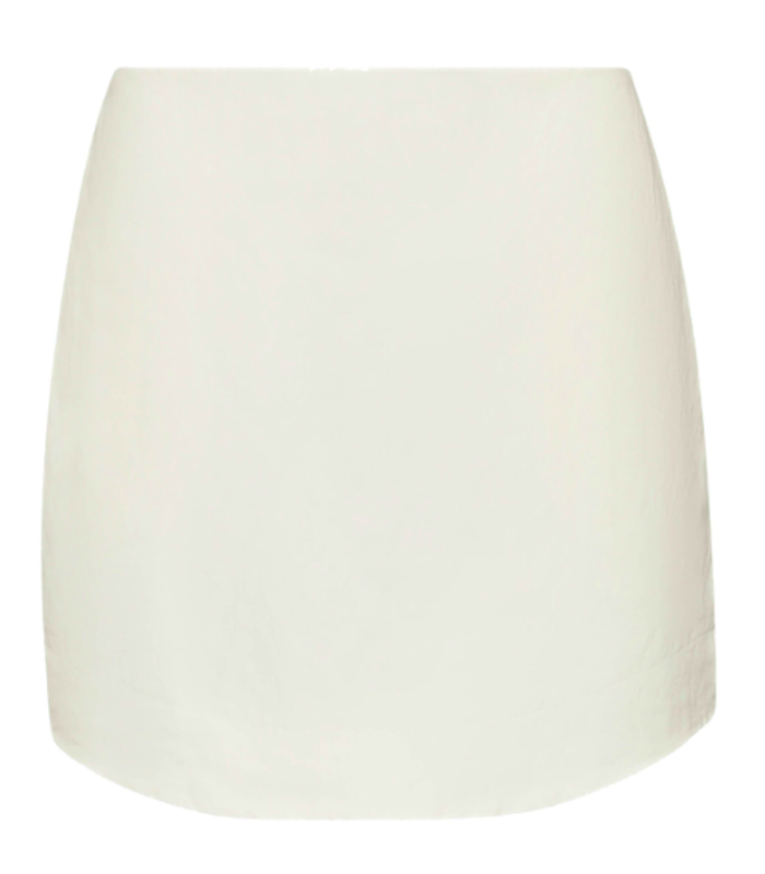 CURVED HEM MINI SKIRT OFF WHITE