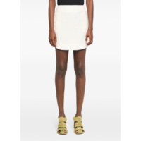 CURVED HEM MINI SKIRT OFF WHITE