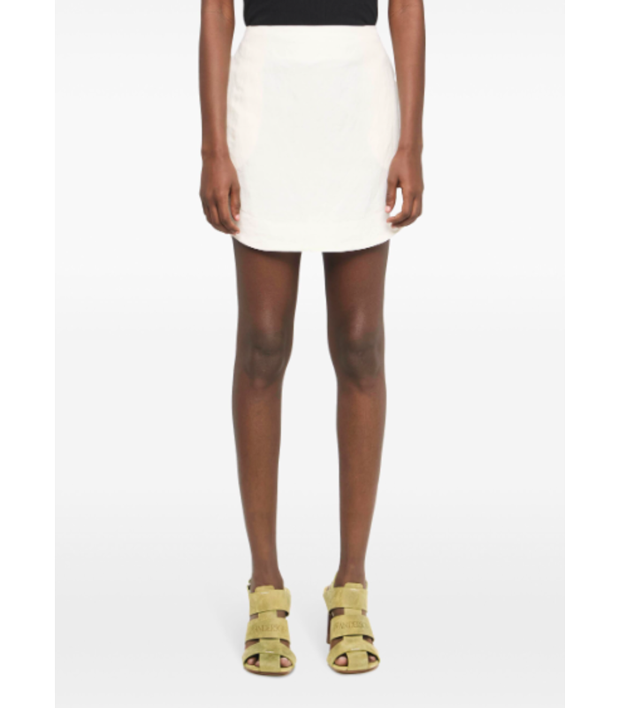 CURVED HEM MINI SKIRT OFF WHITE
