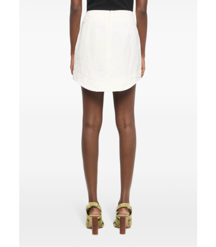CURVED HEM MINI SKIRT OFF WHITE