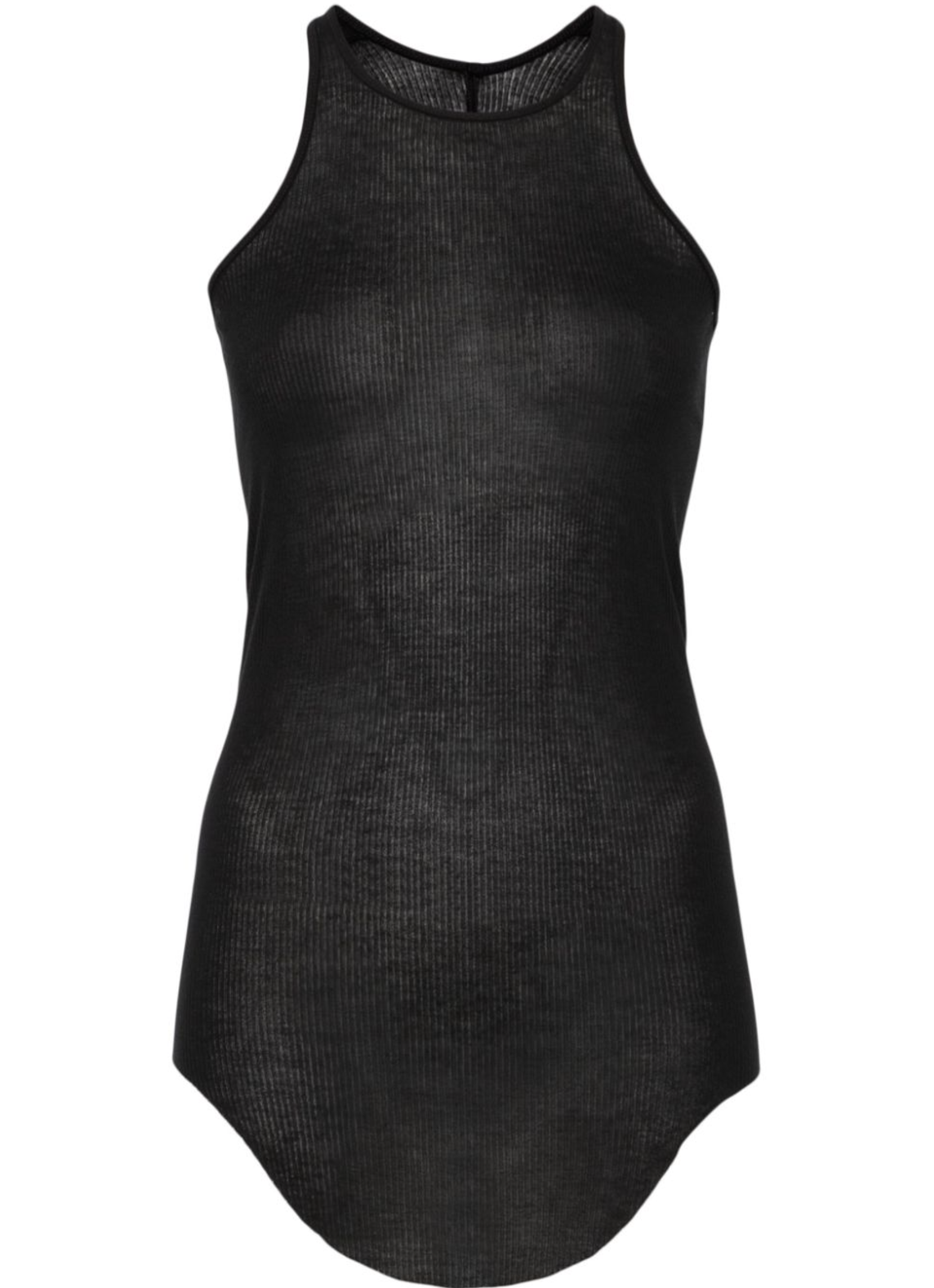 RICK OWENS TOP BASIC RIB TANK BLACK - MEGUSTA