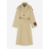 JEAN-PAUL GAULTIER COTTON TWILL DECONSTRUCTED TRENCH WITH BODY DETAILS BEIGE