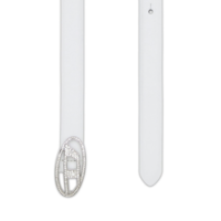 1DR CRYSTAL LOGO STRASS BELT WHITE