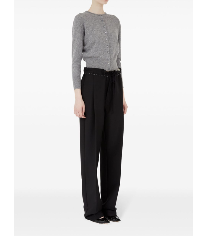 stitched waist pants black
