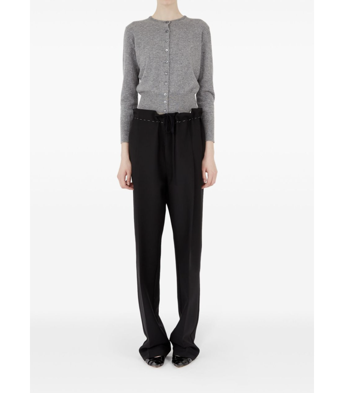 stitched waist pants black