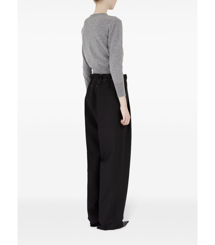 stitched waist pants black