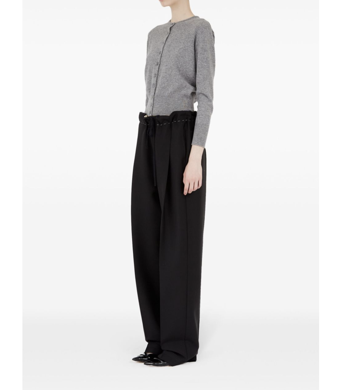 stitched waist pants black