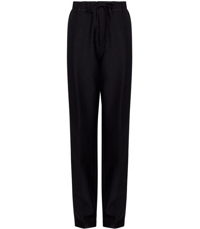 stitched waist pants black