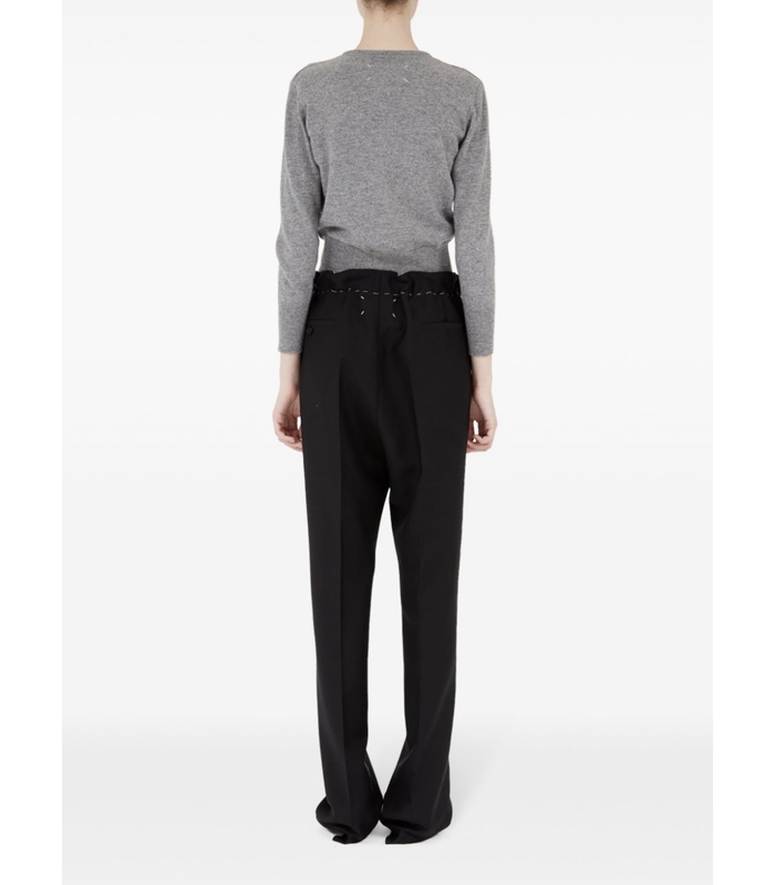 stitched waist pants black
