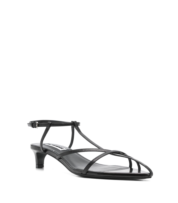 CAGE SANDAL KITTEN HEEL BLACK