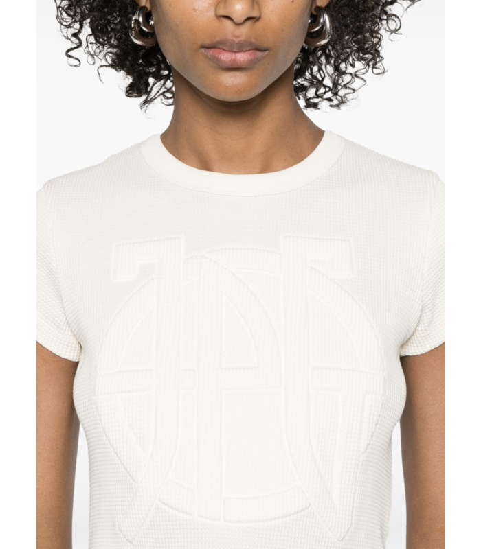 waffle baby tee with embossing ecru
