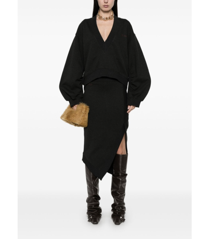 MIDI SKIRT BLACK FADE/BROWN