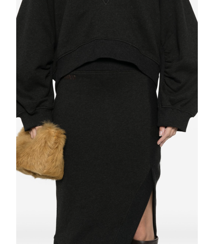 MIDI SKIRT BLACK FADE/BROWN