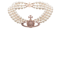 THREE ROW PEARL BAS RELIEF PINK GOLD/CREAMROSE/VINTAGE ROSE