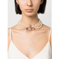 THREE ROW PEARL BAS RELIEF PINK GOLD/CREAMROSE/VINTAGE ROSE