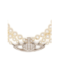 THREE ROW PEARL BAS RELIEF PLATINUM/PEARL/CRYSTAL