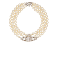 THREE ROW PEARL BAS RELIEF PLATINUM/PEARL/CRYSTAL