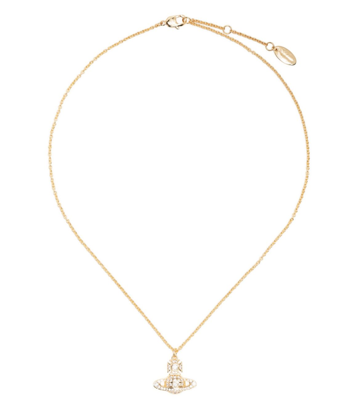 CARMELA BAS RELIEF PENDANT GOLD/WHITE