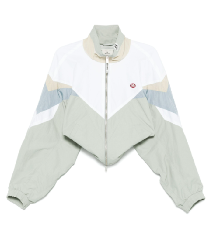 CROPPED NYLON TRACK JACKET GRAY