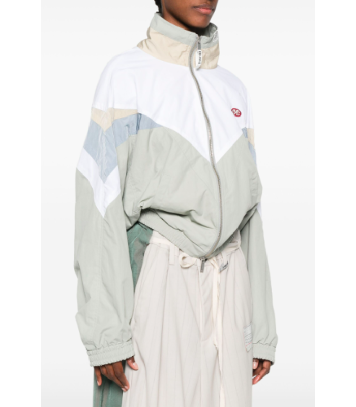 CROPPED NYLON TRACK JACKET GRAY