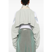 CROPPED NYLON TRACK JACKET GRAY