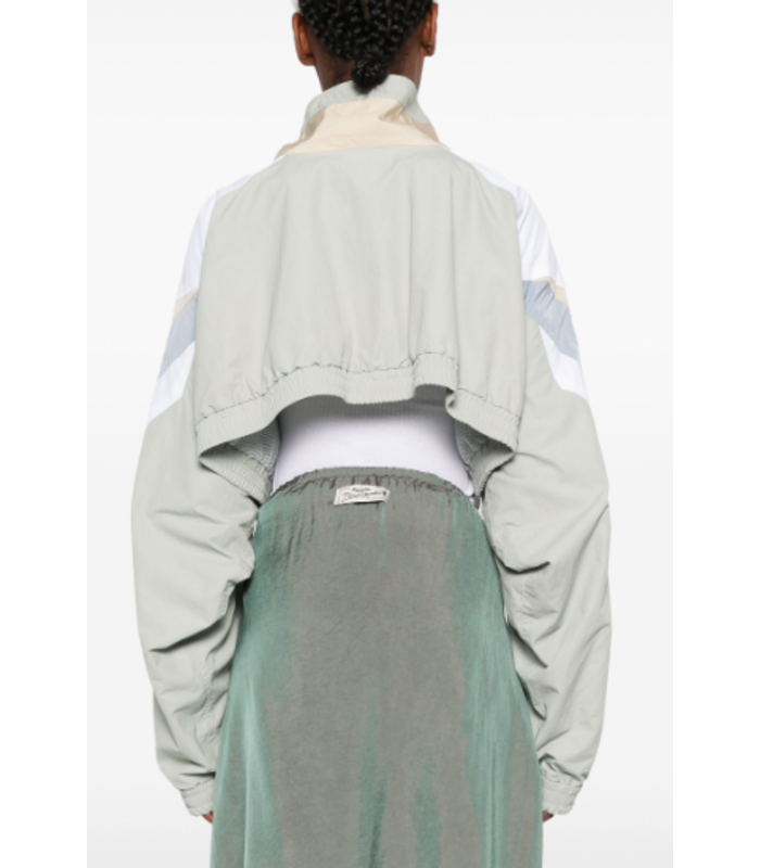 CROPPED NYLON TRACK JACKET GRAY