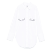 JEAN-PAUL GAULTIER STRETCH POPLIN SHIRT WITH UNDERBOOB TRANSFER PRINT WHITE