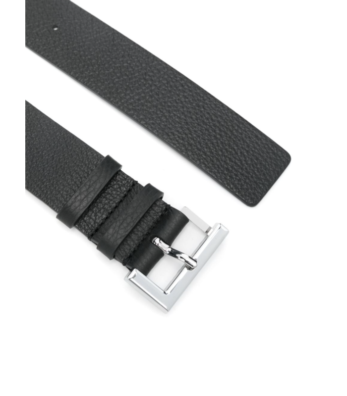 JEAN-PAUL GAULTIER CALFSKIN LEATHER BELT WITH METAL LETTERS BLACK