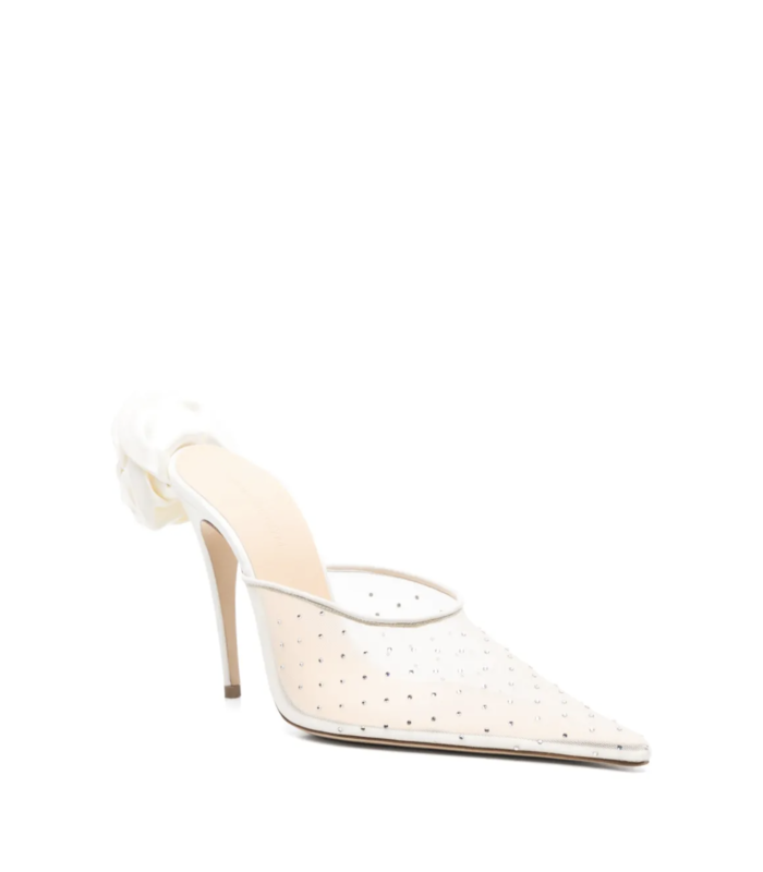 HEEL MULES CRYSTALS CREAM