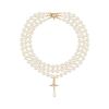 VIVIENNE WESTWOOD THREE ROW PEARL DROP CHOKER GOLD/PEARL/MULTI