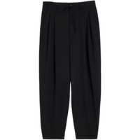 DRAWSTRING PLEATED PANTS BLACK