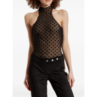 MESH MONOGRAM HALTER TOP BLACK