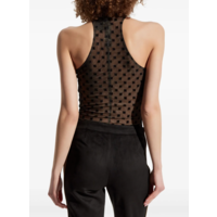 MESH MONOGRAM HALTER TOP BLACK