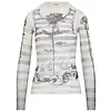JEAN-PAUL GAULTIER MESH LONG SLEEVES TOP PRINTED ECRU/BLACK/RED