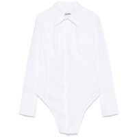 STRETCH COTTON SHIRT WITH BODY DETAIL WHITE