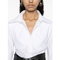 STRETCH COTTON SHIRT WITH BODY DETAIL WHITE
