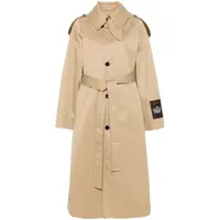 COTTON TWILL DECONSTRUCTED TRENCH WITH BODY DETAILS BEIGE