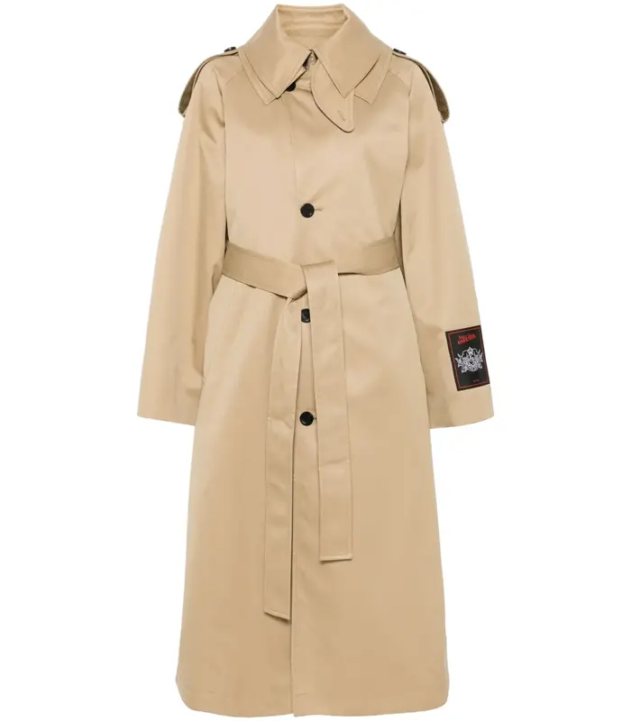 COTTON TWILL DECONSTRUCTED TRENCH WITH BODY DETAILS BEIGE