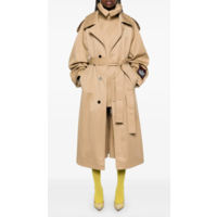 COTTON TWILL DECONSTRUCTED TRENCH WITH BODY DETAILS BEIGE
