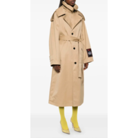 COTTON TWILL DECONSTRUCTED TRENCH WITH BODY DETAILS BEIGE