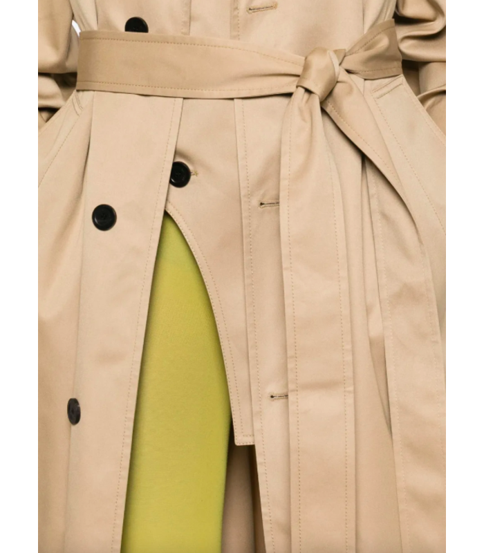 COTTON TWILL DECONSTRUCTED TRENCH WITH BODY DETAILS BEIGE