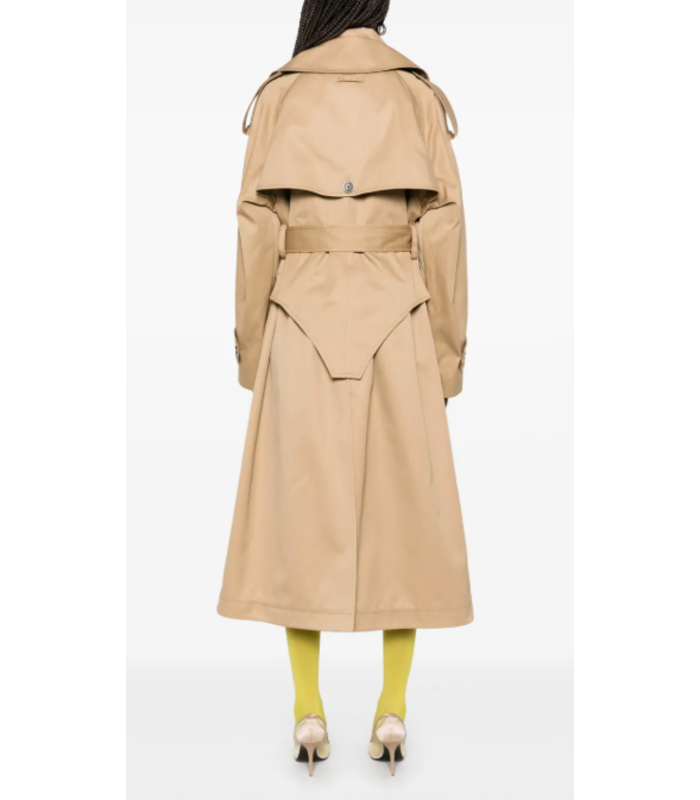 COTTON TWILL DECONSTRUCTED TRENCH WITH BODY DETAILS BEIGE