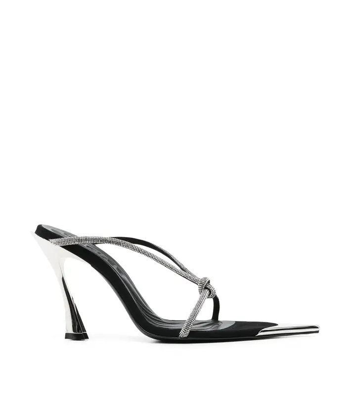 BOMBE MULE SUEDE BLACK/CRYSTALS BLACK