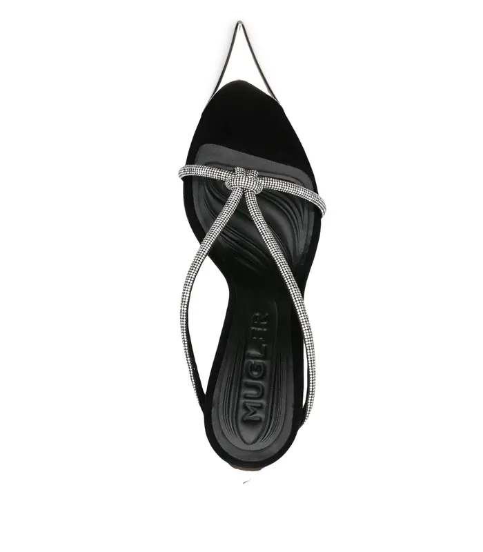 BOMBE MULE SUEDE BLACK/CRYSTALS BLACK