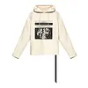 RICK OWENS DRKSHDW FELPA OVERSIZED HOODIE NATURAL/BLACK